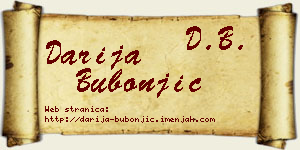 Darija Bubonjić vizit kartica